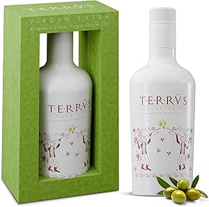 Aceite de oliva virgen extra Terrvs en botella premium con estuche ecológico